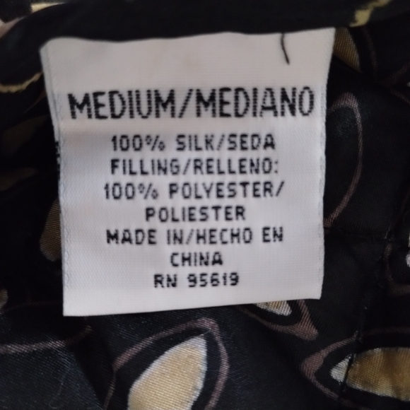 Silk Reversible Flower Print Patchwork Jacket Women's Size Medium - Picture 3 of 13